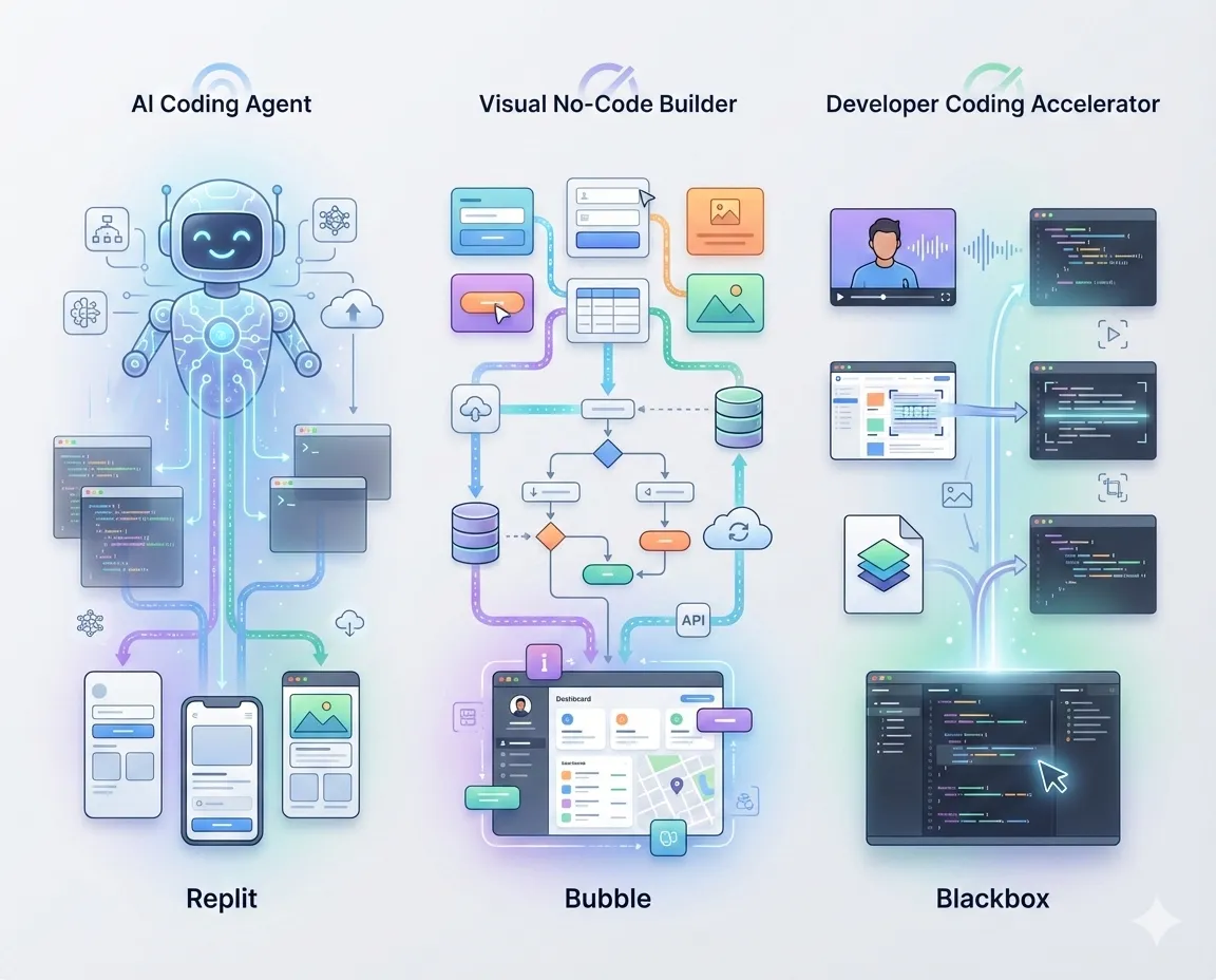 Replit vs Bubble vs Blackbox Which No-Code AI Platform Is Best in 2026